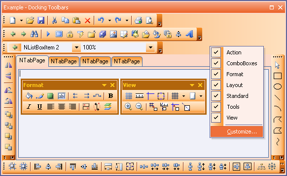 Nevron User Interface for .NET命令欄